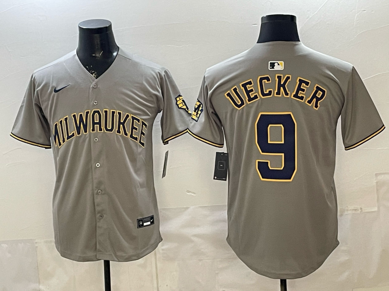 Men 2026 Milwaukee Brewers #9 Uecker grey Game Nike MLB Jersey 0401002->milwaukee brewers->MLB Jersey